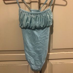 Grishko light blue ruffled ballet leotard